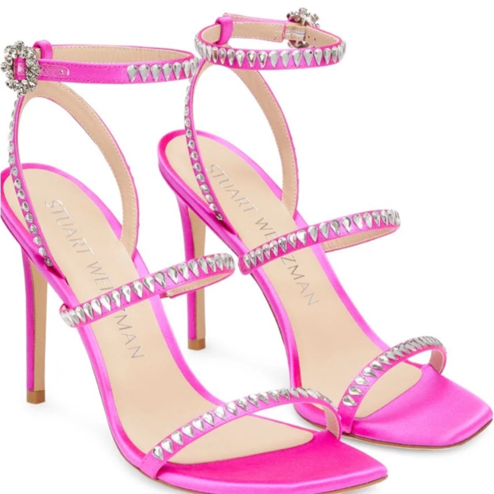 Stuart Weitzman Pink Strappy Heels